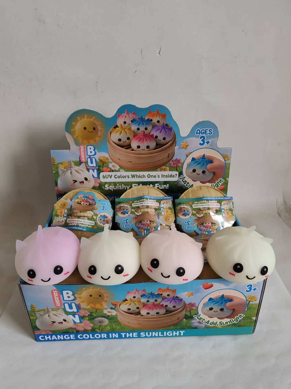 unicorn Bun 12pcs/display，144pcs/case， color changed meet sun
